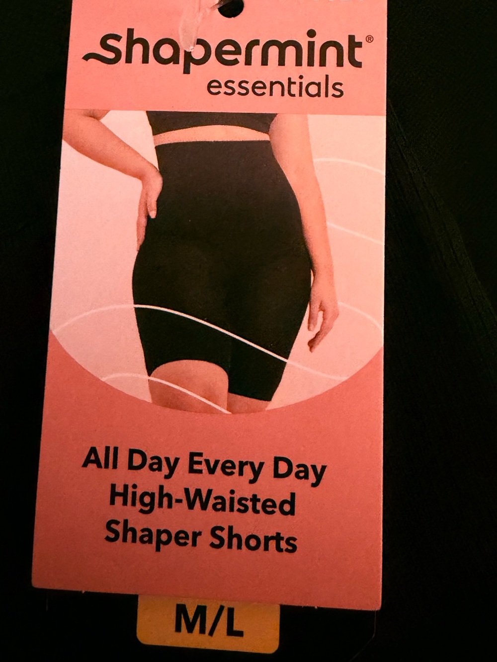 NWT Shapermint Essentials Black High-Waisted Shaper Shorts M/L Medium Large